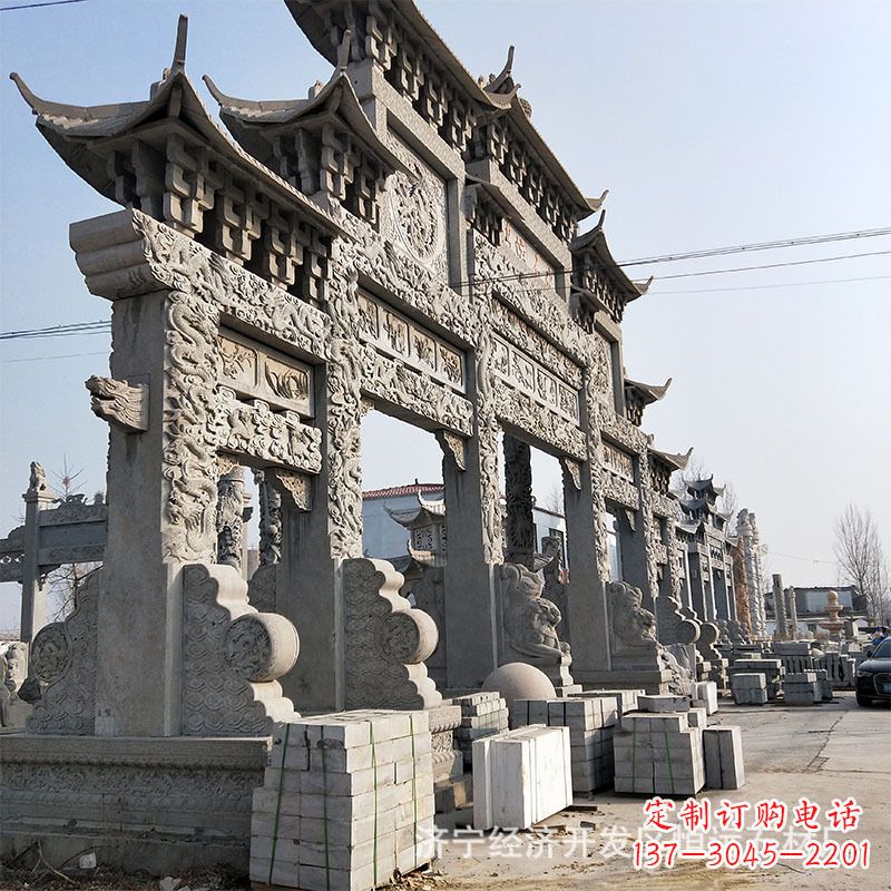 益阳金雕牌坊人物铜雕塑
