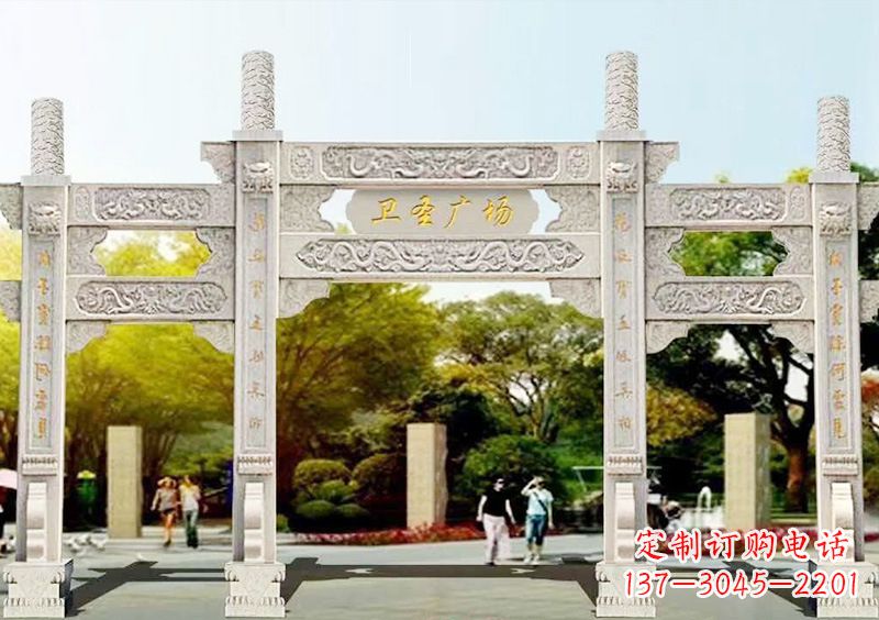 益阳石雕牌坊雕塑,尊贵而独特