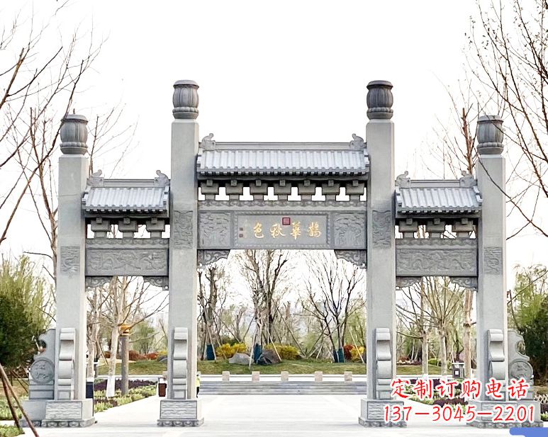 益阳装饰你的屋外,选择领雕塑的石雕牌坊
