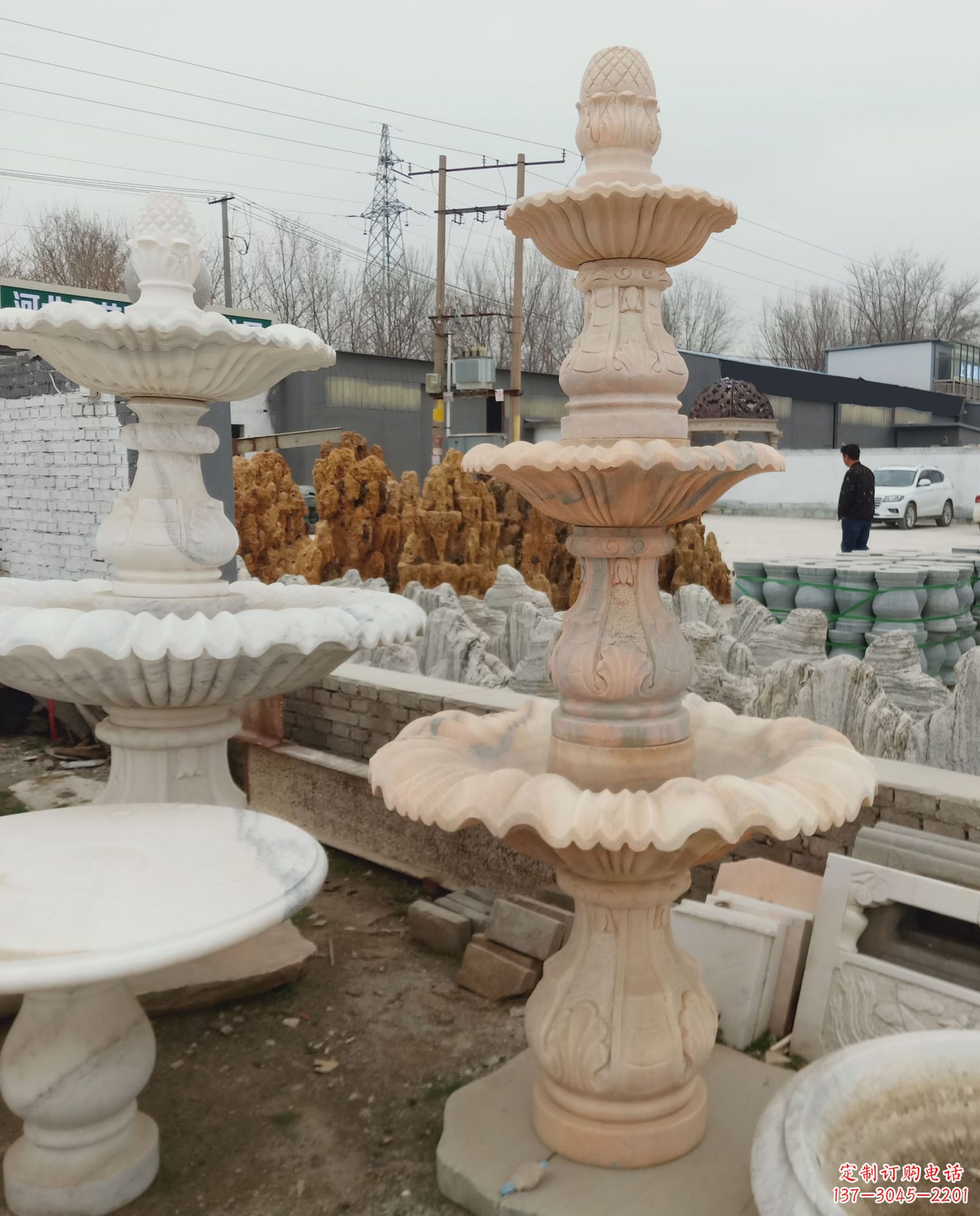 益阳精美石雕喷泉风水球,为家居增添灵气
