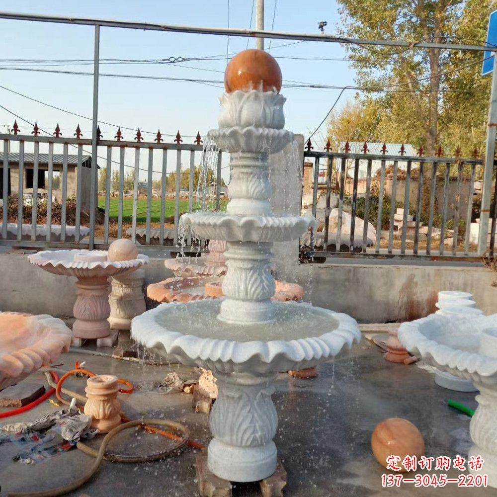 益阳石雕喷泉,营造出静谧氛围