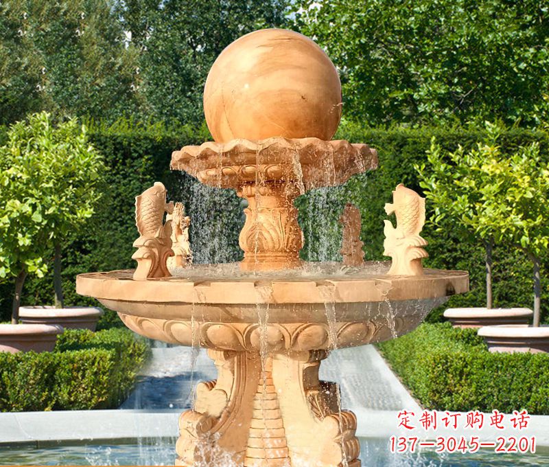 益阳石雕喷泉鱼喷水