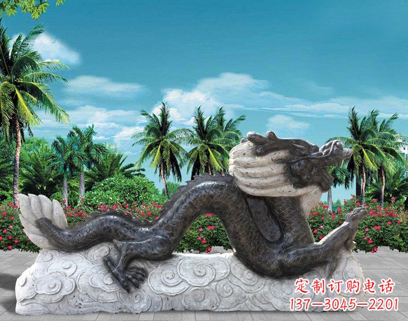 益阳中领雕塑:精美石刻喷水龙雕塑