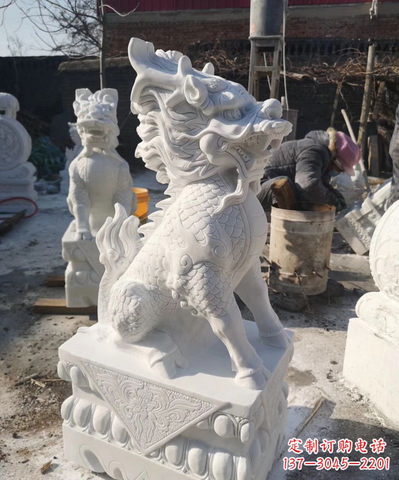 益阳正宗古典麒麟神兽招财动物雕塑