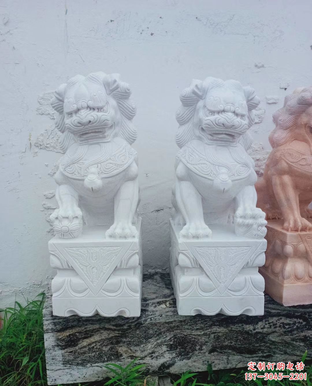 益阳石雕企业招财狮子雕塑
