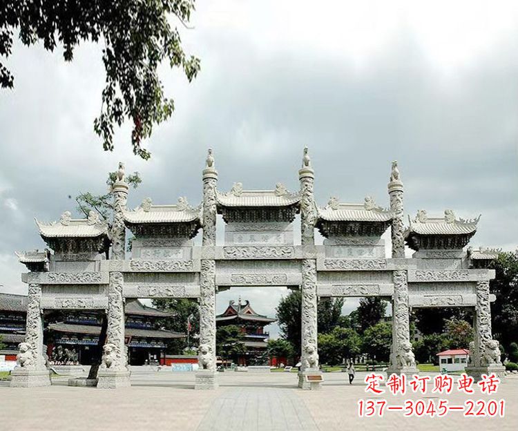 益阳石雕五门牌坊