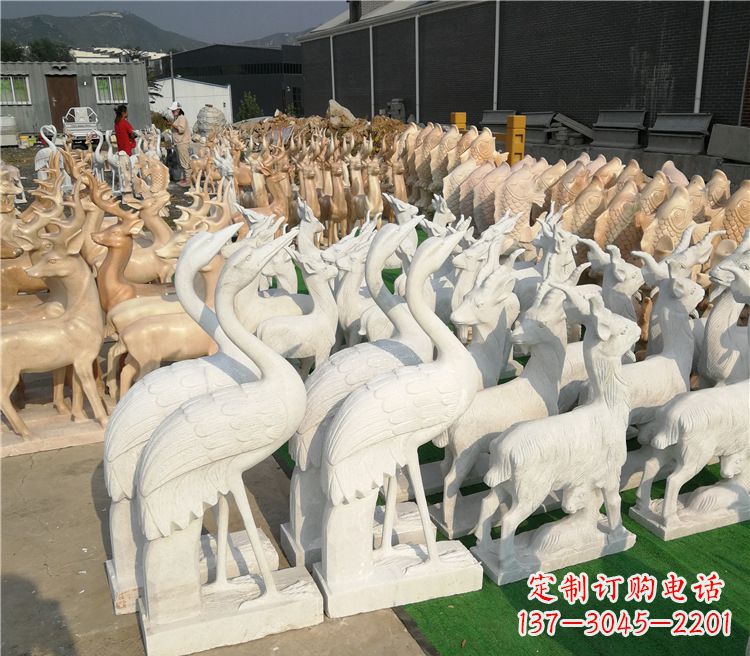 益阳石雕仙鹤雕塑