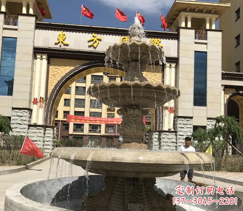 益阳石雕小区大型喷泉雕塑
