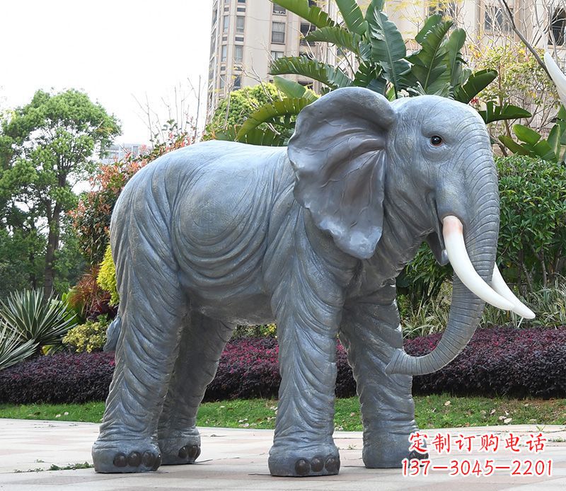 益阳石雕小区动物大象