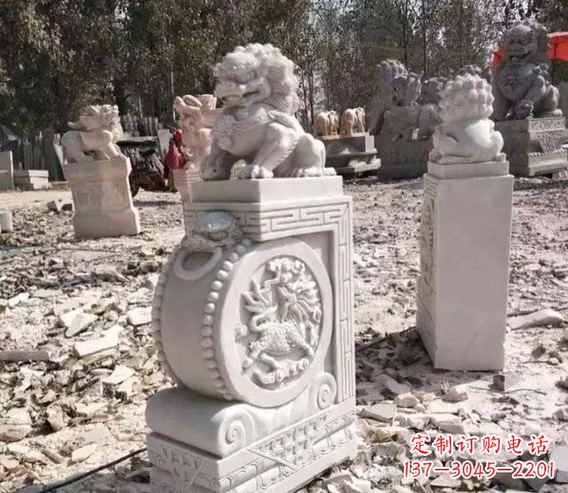 益阳石雕园林狮子抱鼓石