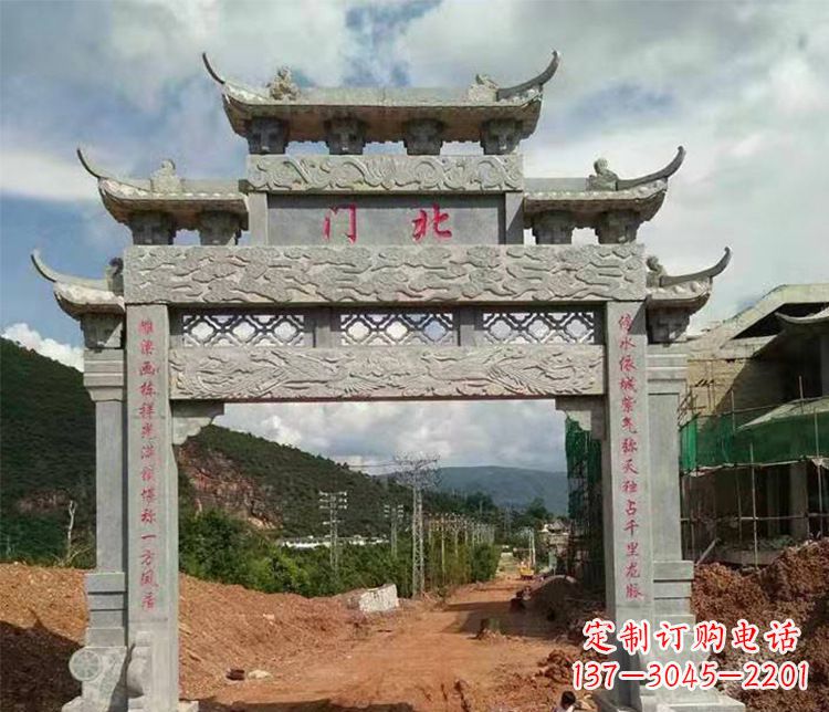 益阳石牌坊单门牌坊石雕