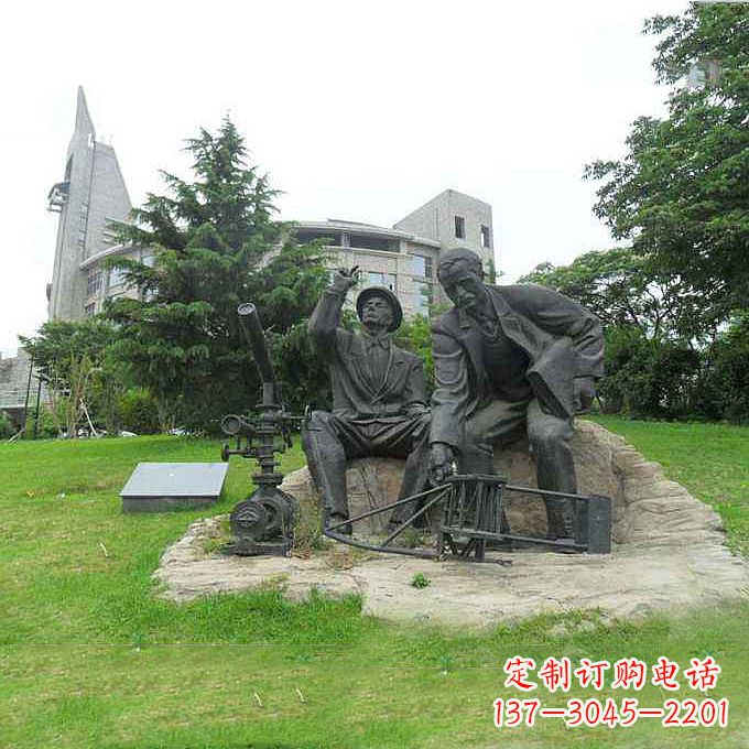 益阳世界名人美国著名发明家莱特兄弟公园名人雕塑