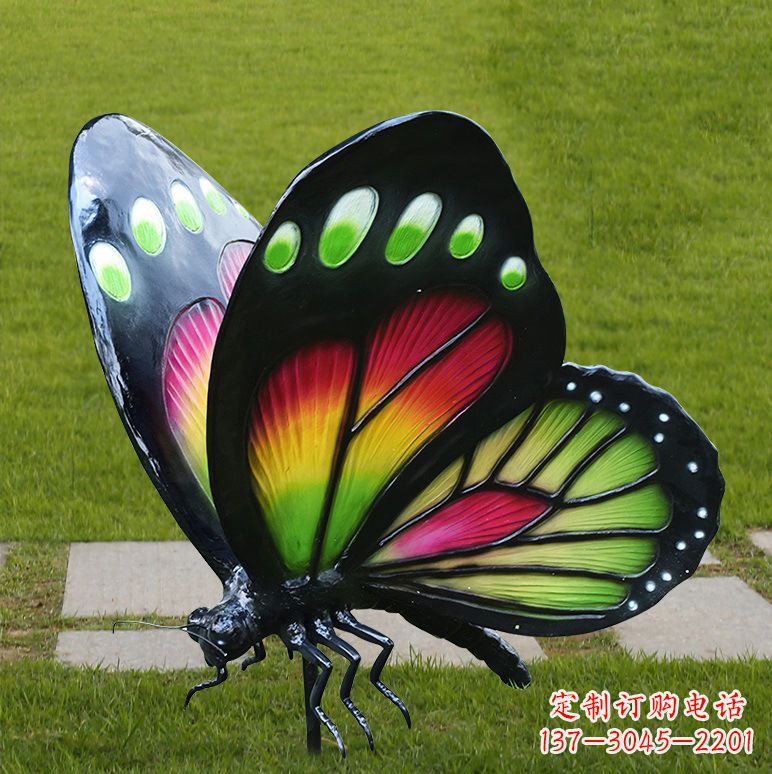 益阳树脂仿真蝴蝶草坪动物昆虫雕塑