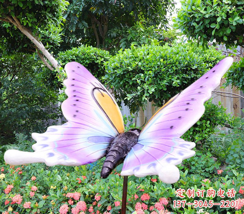 益阳树脂仿真蝴蝶插件草坪动物雕塑
