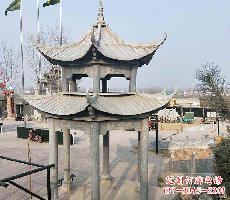 益阳双层户外凉亭石雕