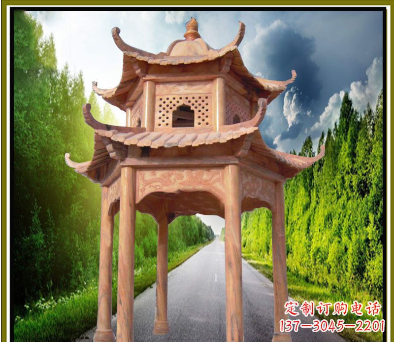 益阳双层凉亭园林石雕