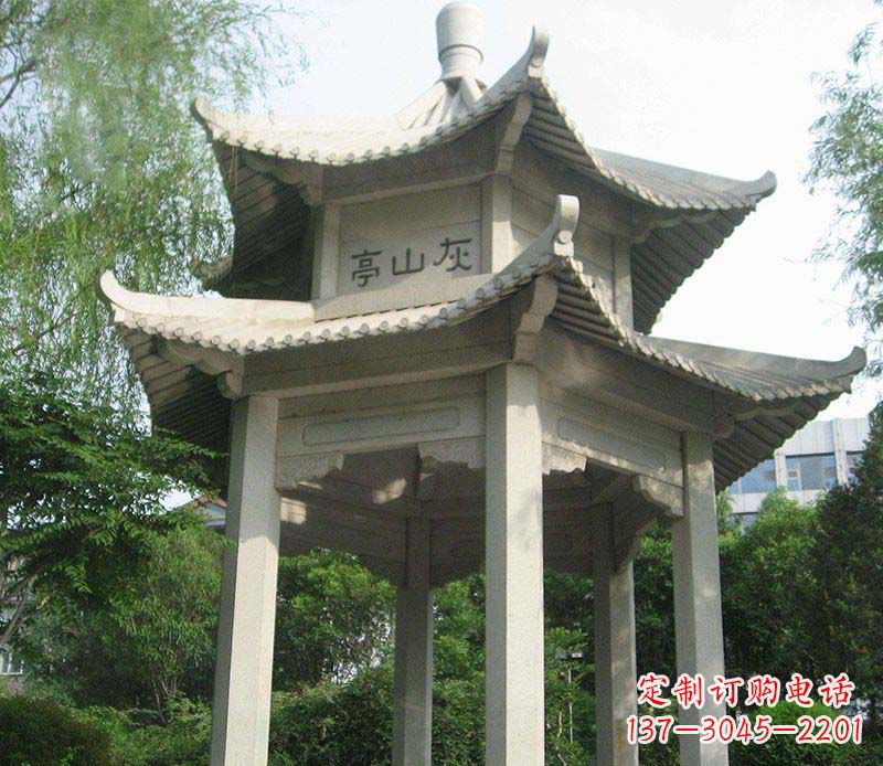 益阳双层石凉亭石雕