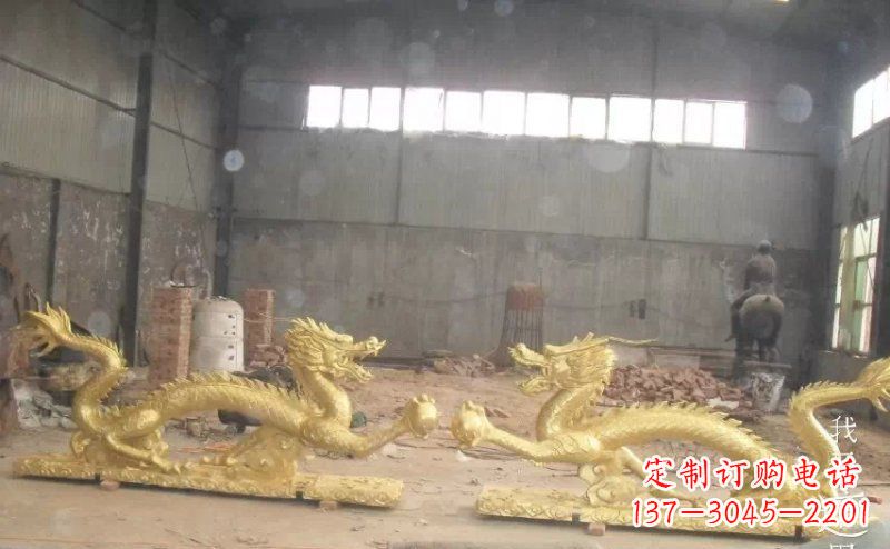 益阳双龙戏珠广场铜雕 (2)