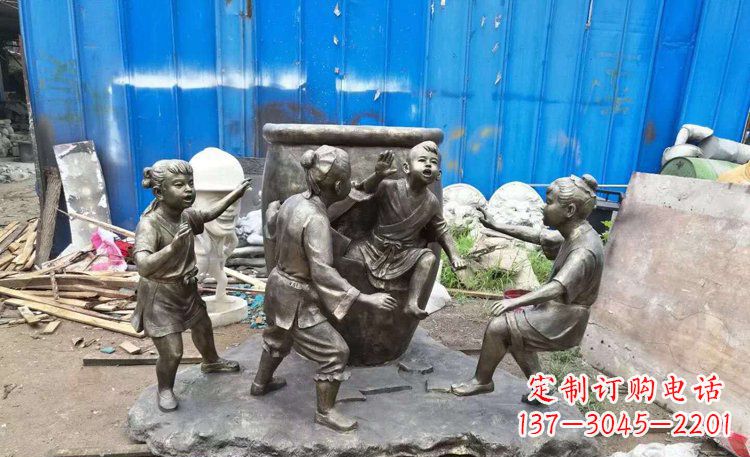 益阳司马光砸缸铜雕 (2)