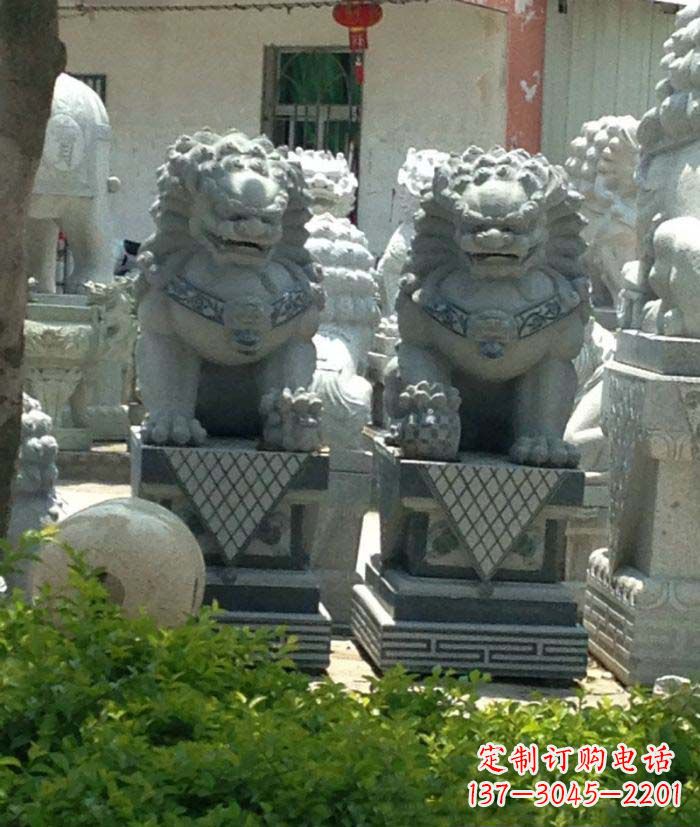 益阳寺庙景观仿古石狮子