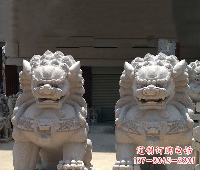 益阳寺庙景观仿古镇宅石狮子