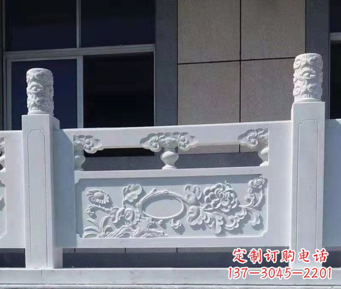 益阳寺庙景观汉白玉石浮雕栏板 (4)
