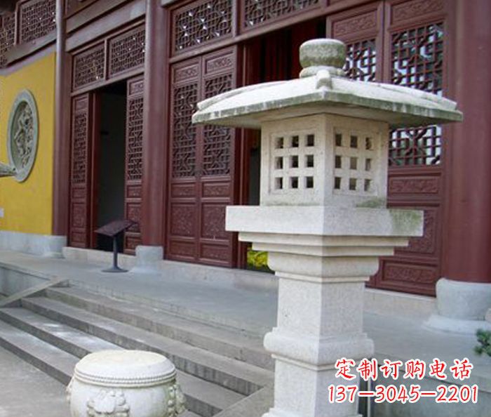 益阳寺庙景观镂空石灯石雕