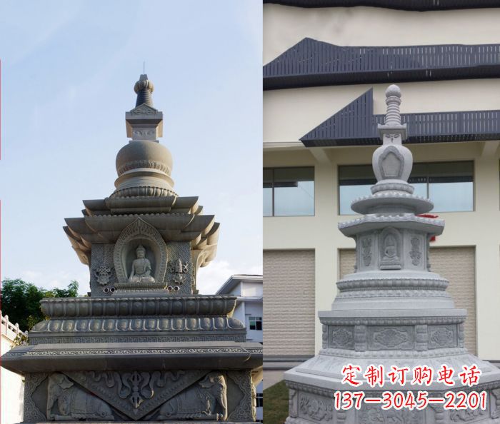 益阳寺庙景观舍利塔石雕 (3)
