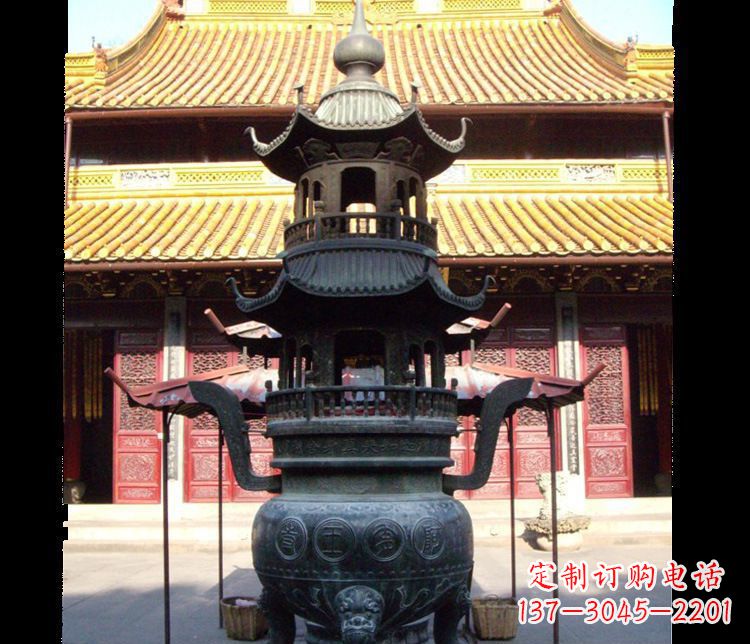 益阳寺庙景观香炉铜雕