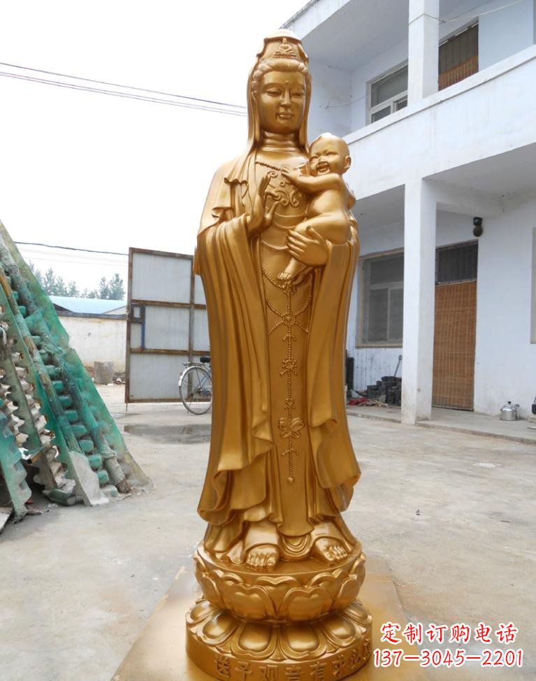 益阳寺庙立式送子观音铜雕