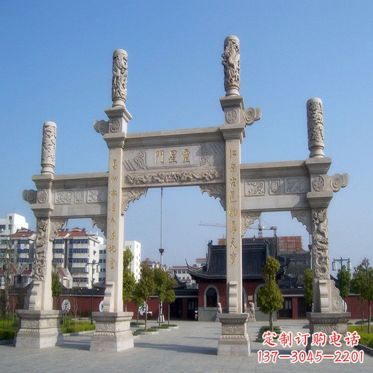 益阳寺庙门口无楼牌坊