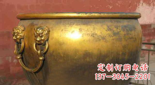 益阳寺庙水缸铜雕 (2)