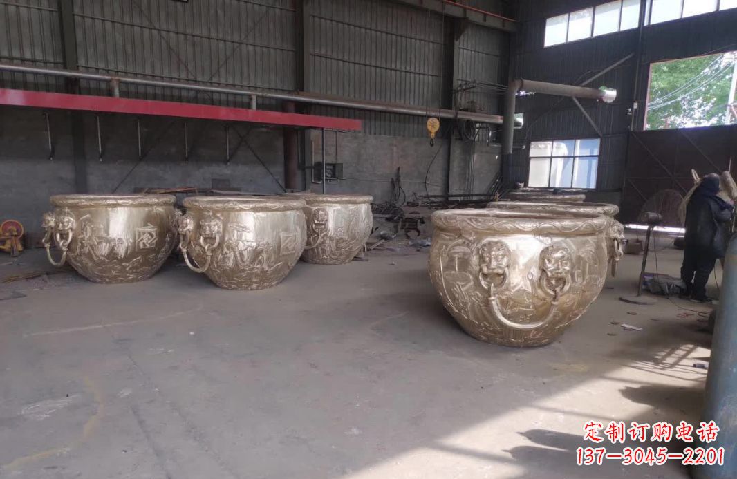 益阳寺庙水缸铜雕塑