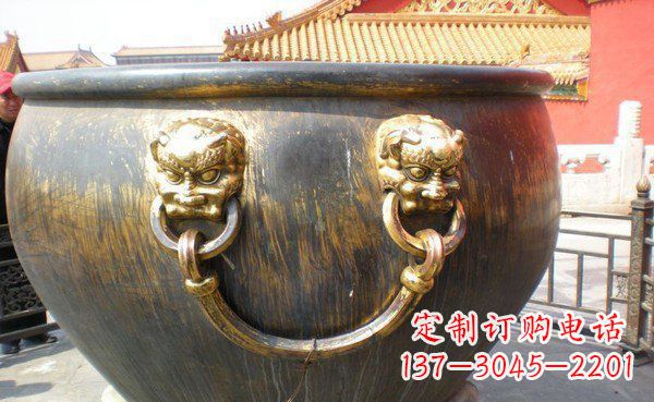益阳寺庙水缸铜雕 (3)