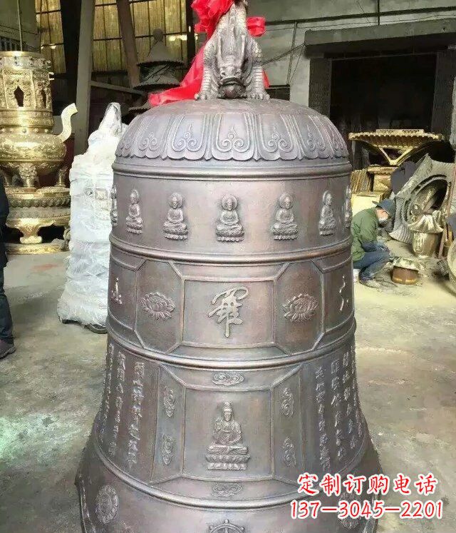 益阳寺庙铜雕钟铸铜钟雕塑