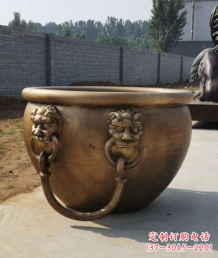 益阳寺庙铜雕水缸
