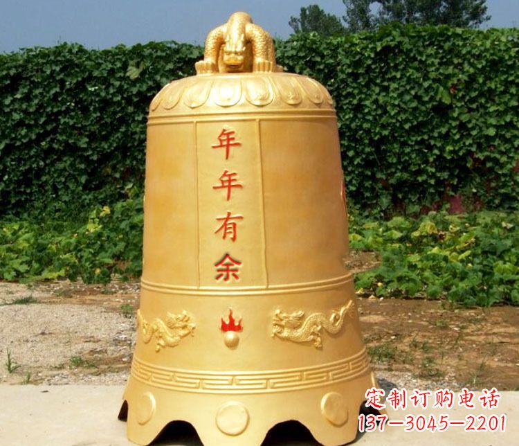 益阳寺庙铜钟雕塑 (2)