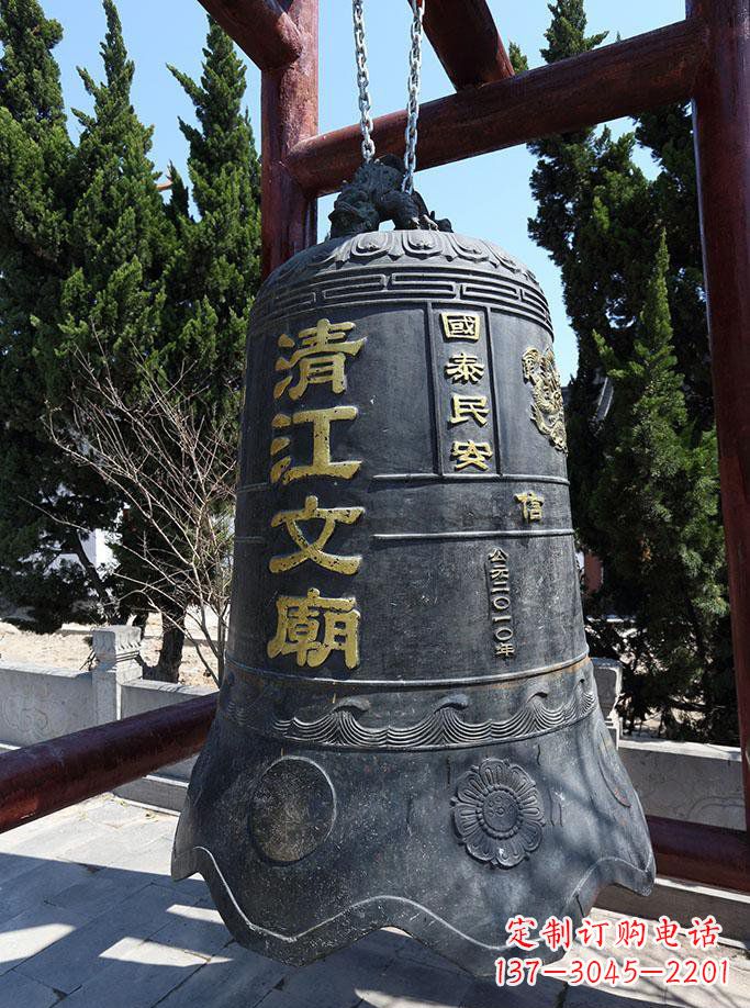 益阳寺庙铜钟雕塑 (5)