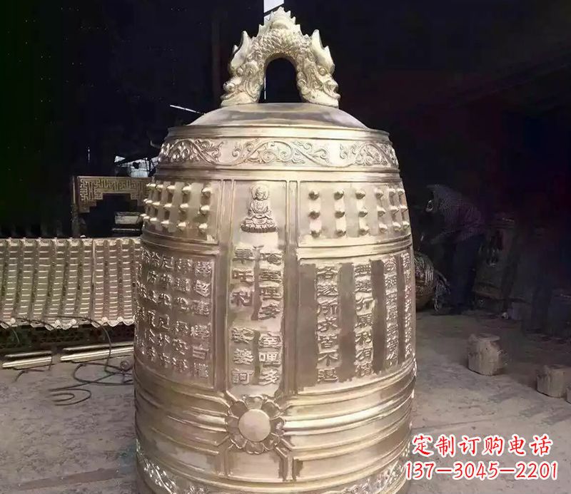 益阳寺庙铜钟雕塑 (3)