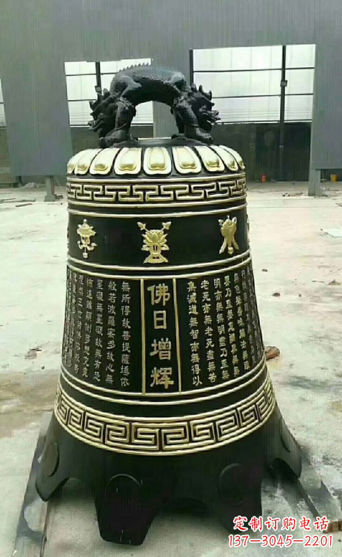 益阳寺庙铜钟雕塑 (6)