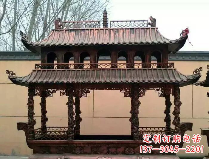 益阳寺庙香炉铜雕 (3)