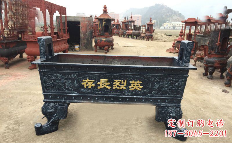 益阳寺庙香炉铜雕 (4)