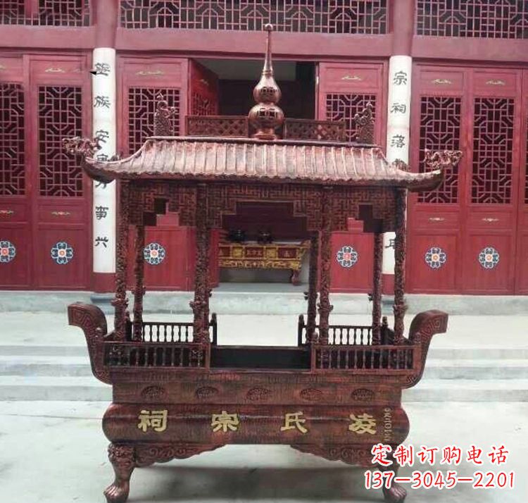 益阳寺庙香炉铜雕