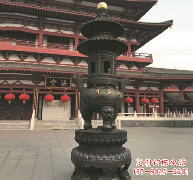 益阳寺庙香炉铜雕222