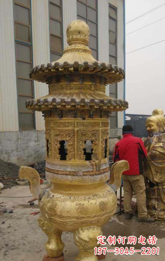 益阳寺庙香炉铜雕塑