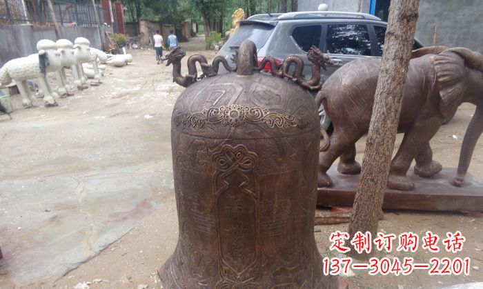 益阳寺庙铸铜钟铜雕 (3)