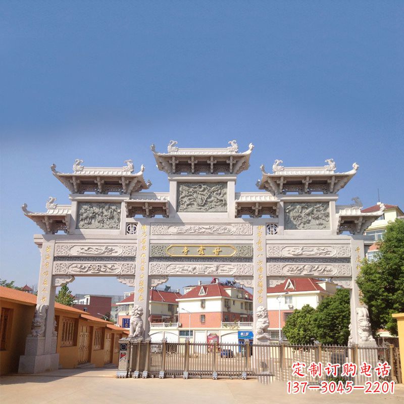 益阳寺院大门石雕牌楼