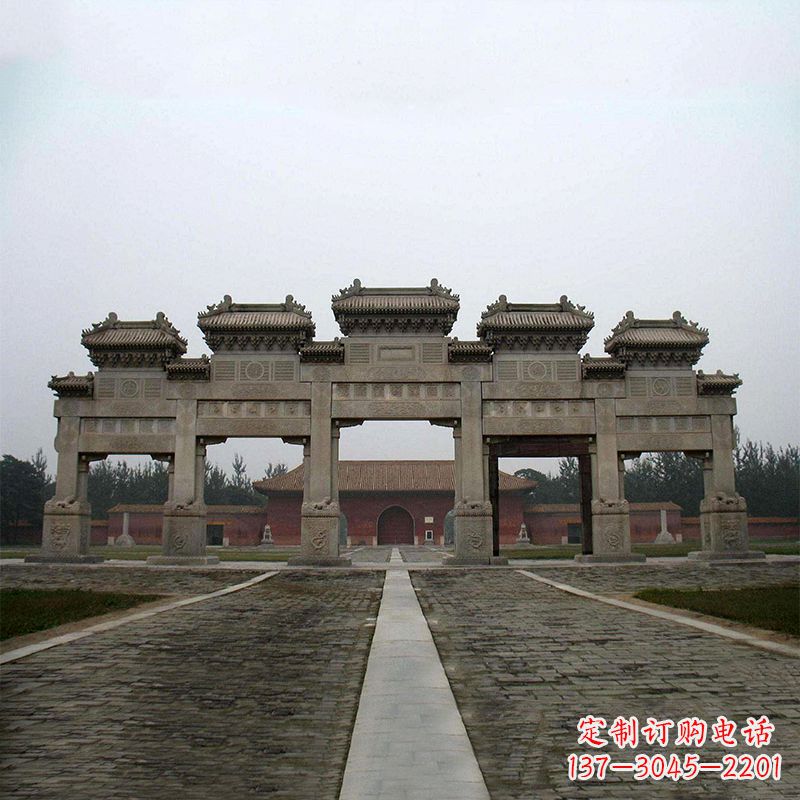 益阳寺院五门石牌楼
