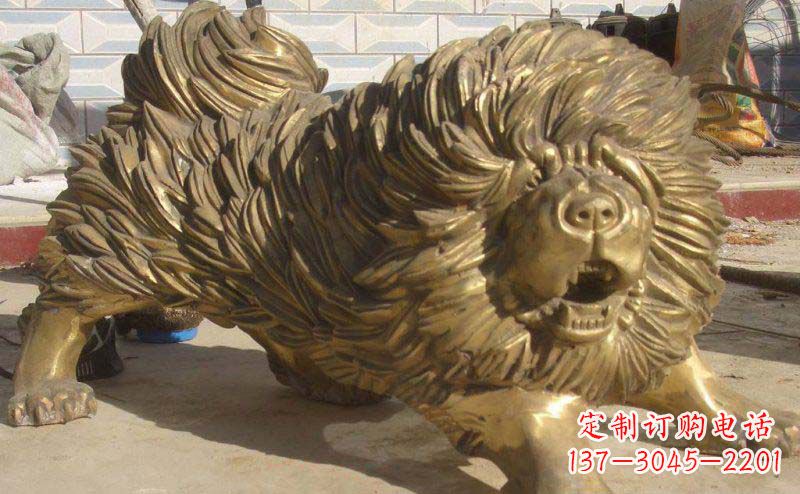 益阳松狮犬动物铜雕