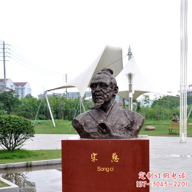 益阳宋慈铸铜头像雕塑-古代十大名医园林广场人物雕塑